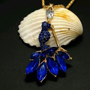 Blue Betsey Johnson Lady Sweater Necklace